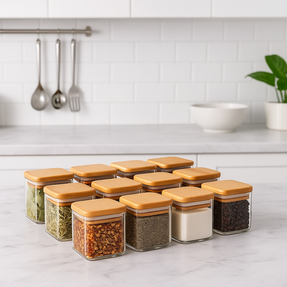 Deluxe Spice Jar Glass Set