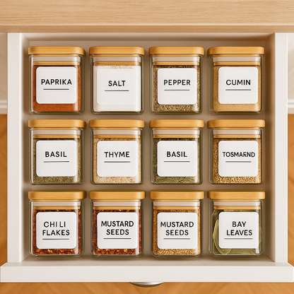 Deluxe Spice Jar Glass Set