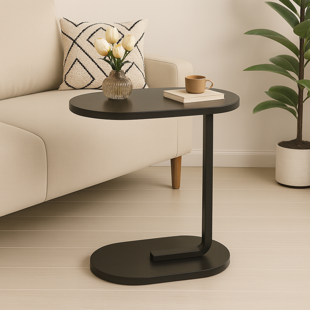 Modern C-Shaped Side Table
