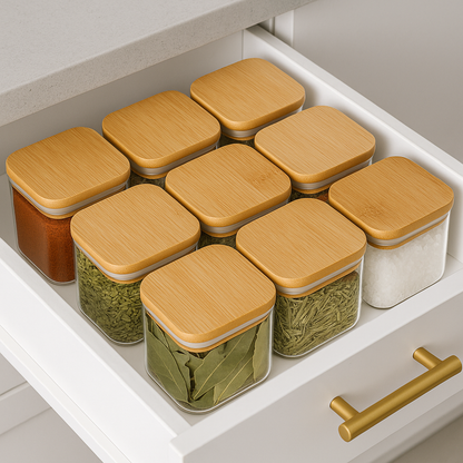 Deluxe Spice Jar Glass Set