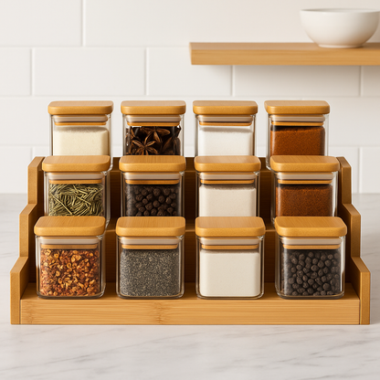 Deluxe Spice Jar Glass Set