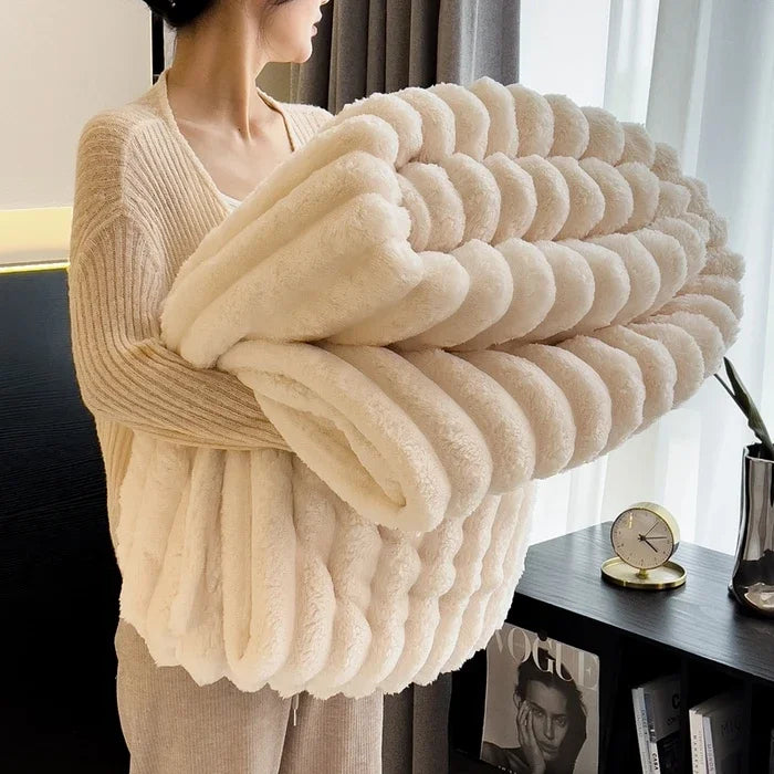 Thick Wide Striped Blanket