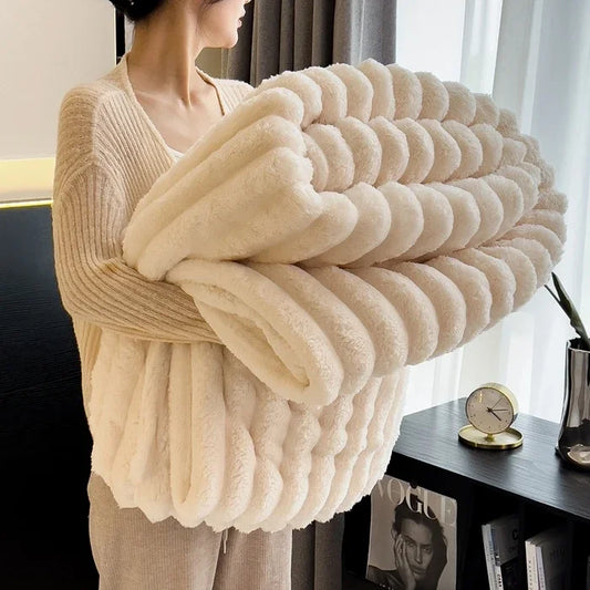 Thick Wide Striped Blanket