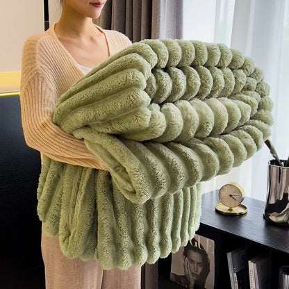 Thick Wide Striped Blanket