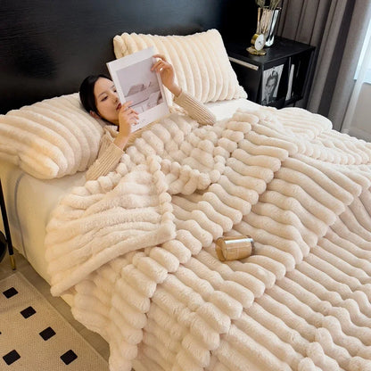 Thick Wide Striped Blanket