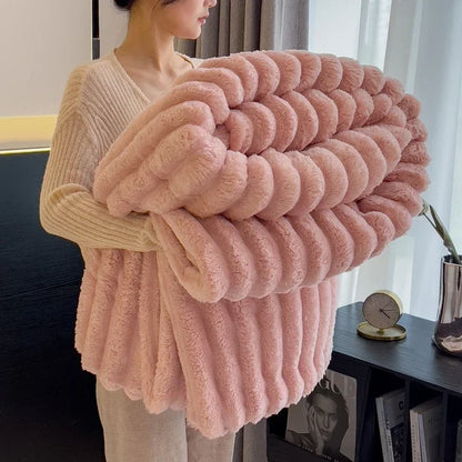 Thick Wide Striped Blanket