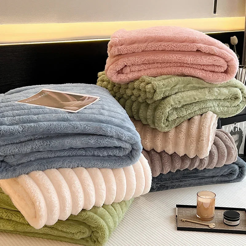 Thick Wide Striped Blanket