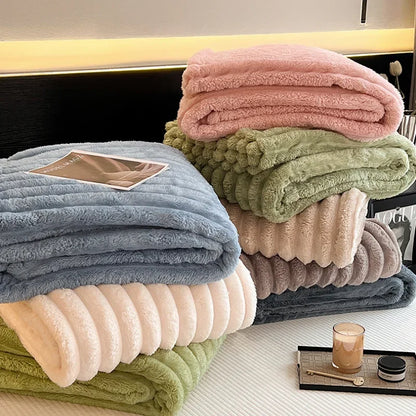 Thick Wide Striped Blanket