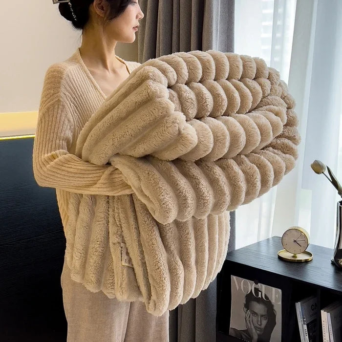 Thick Wide Striped Blanket