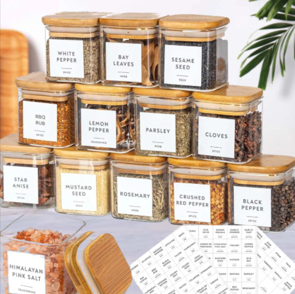 Glass Jars Set With Labels