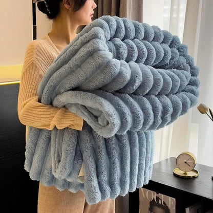 Thick Wide Striped Blanket
