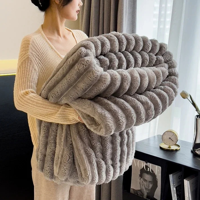 Thick Wide Striped Blanket