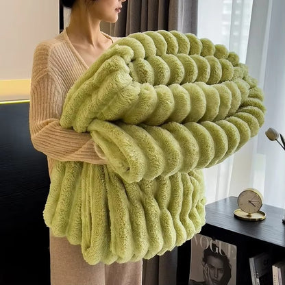 Thick Wide Striped Blanket