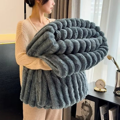 Thick Wide Striped Blanket